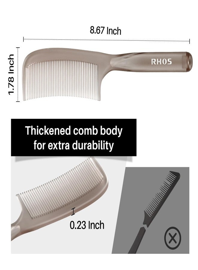 RHOS Detangler Hair Comb for Women and Men-Wide Tooth Comb for Curly,Thick,Wavy,Long Hair,Large Tooth Detangling Comb for Wet and Dry Hair-Styling Essentials Round Handle Hairdressing Comb(Gray) - Image 4